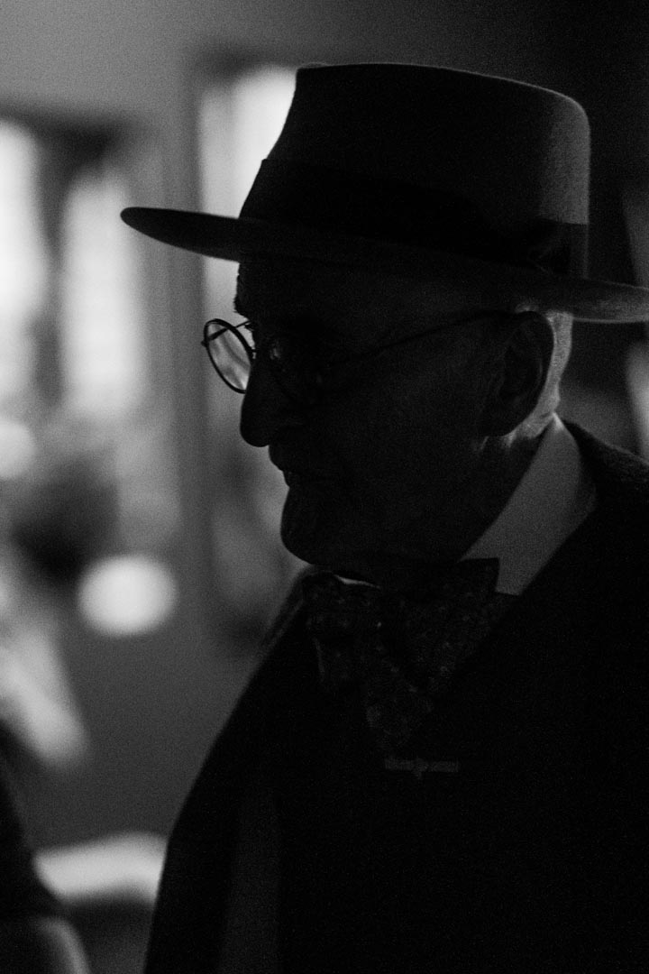 The collector — in profile.