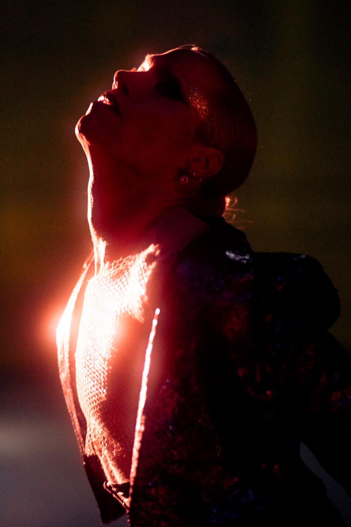 Sequin solo — head to the light.