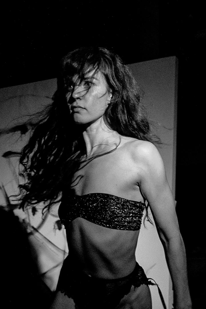 Hair in motion — stage moment.